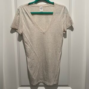PINK Victoria's Secret Light Beige V-Neck Tee